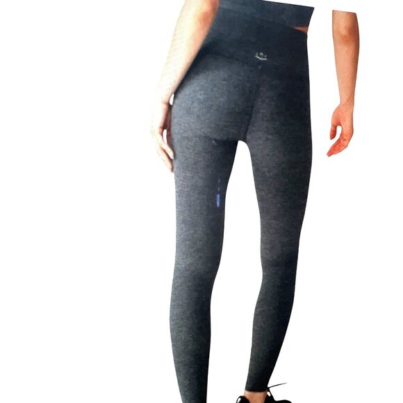 Beyond Yoga Spacedye Caught in the Midi High Waist Heather Gray Black Leggings M - Picture 2 of 9